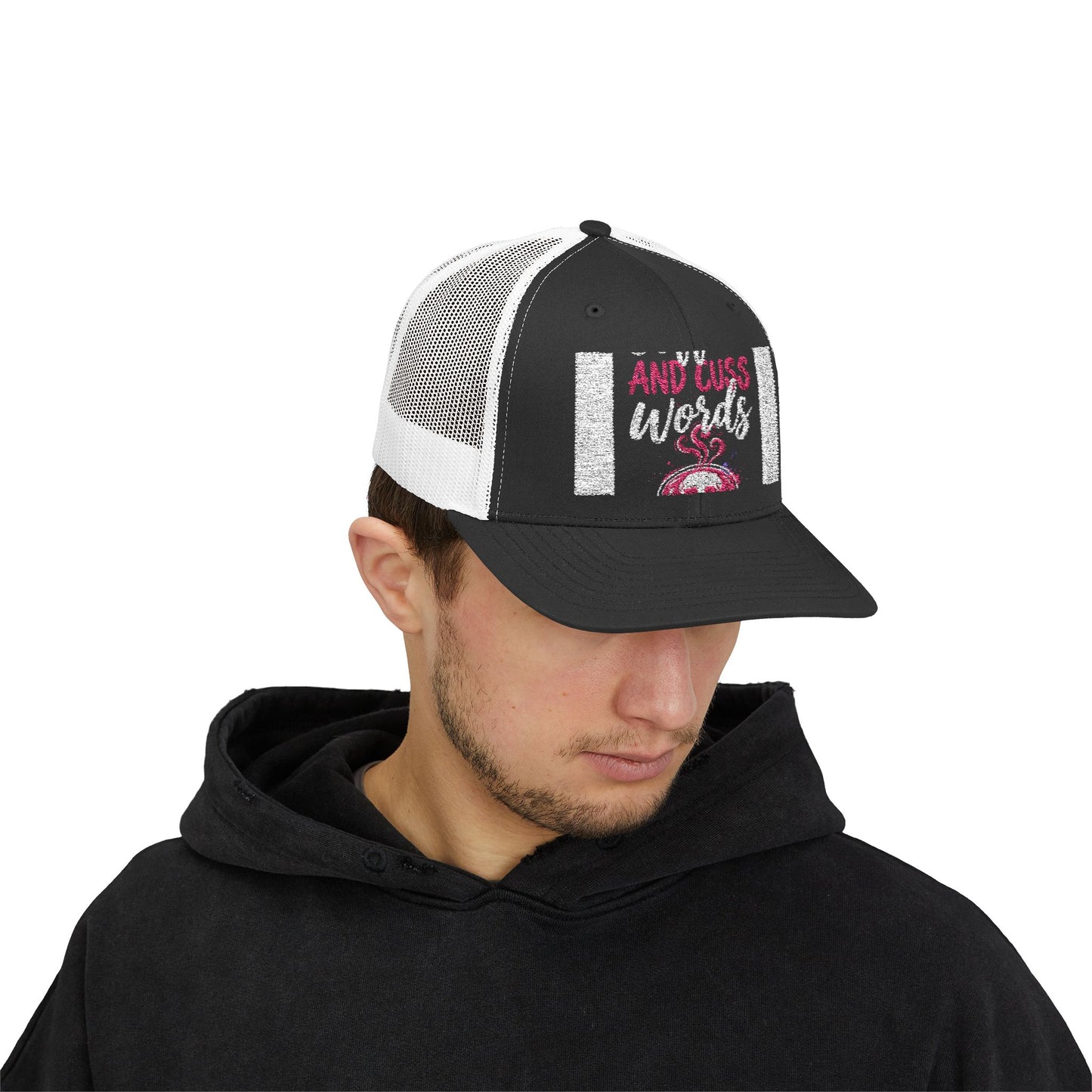 I Run on Coffee and Cuss Words Trucker Cap