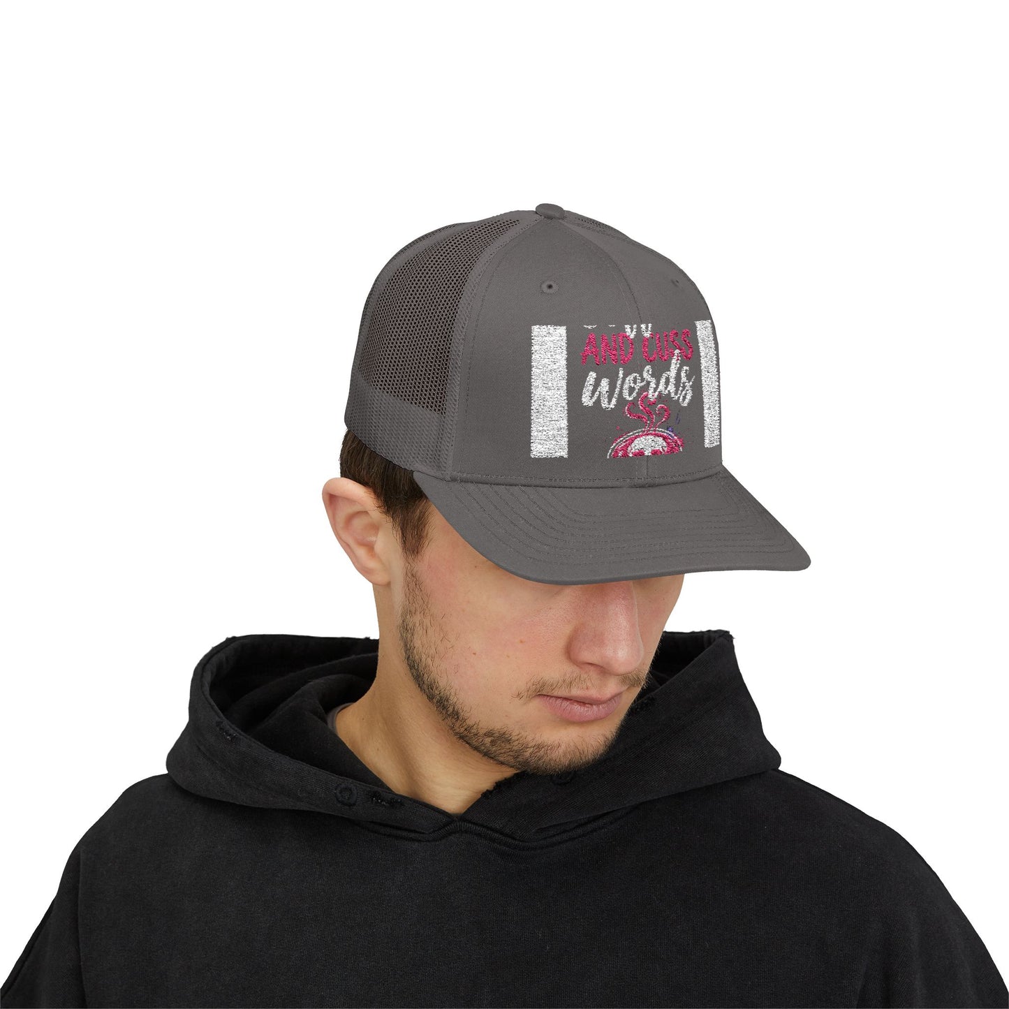 I Run on Coffee and Cuss Words Trucker Cap