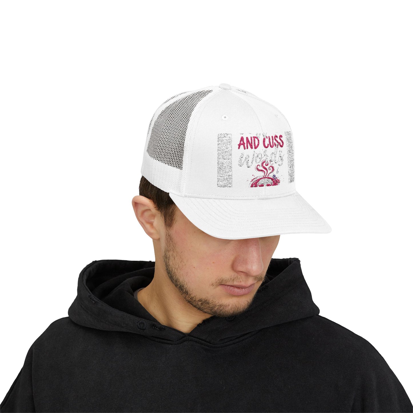 I Run on Coffee and Cuss Words Trucker Cap